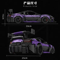 Thumbnail for Building Blocks Tech MOC Aston Vantage GT3 Concept Sports Car Bricks Toy Construction Set Toys - 8