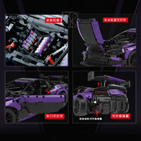 Thumbnail for Building Blocks Tech MOC Aston Vantage GT3 Concept Sports Car Bricks Toy Construction Set Toys - 7