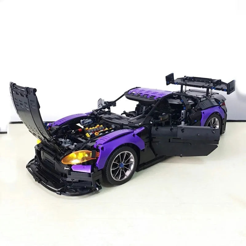 Building Blocks Tech MOC Aston Vantage GT3 Concept Sports Car Bricks Toy - 10