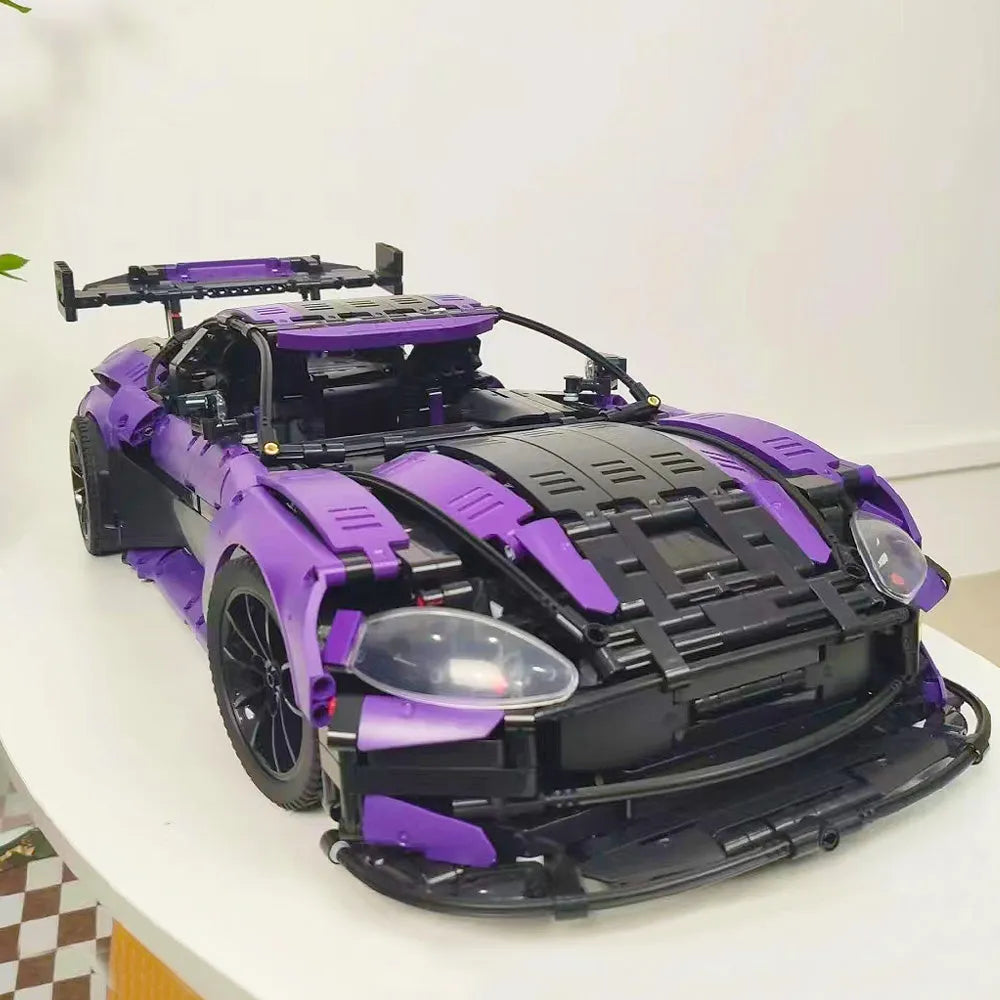Building Blocks Tech MOC Aston Vantage GT3 Concept Sports Car Bricks Toy - 14
