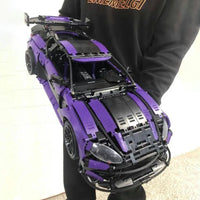 Thumbnail for Building Blocks Tech MOC Aston Vantage GT3 Concept Sports Car Bricks Toy Construction Set Toys - 12