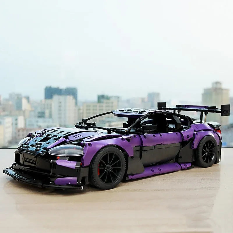 Building Blocks Tech MOC Aston Vantage GT3 Concept Sports Car Bricks Toy - 5