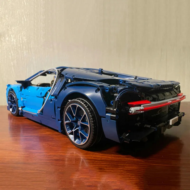 LEGO Technic blue and black Bugatti Chiron Racing Car model for enthusiasts