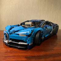 Thumbnail for Blue LEGO Technic Bugatti Chiron Racing Car model in Tech MOC Bricks Toys collection