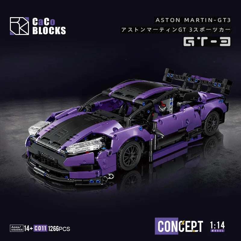 Building Blocks Tech MOC C011 Vantage GT3 Concept Racing Sports Car Bricks Toys - 2