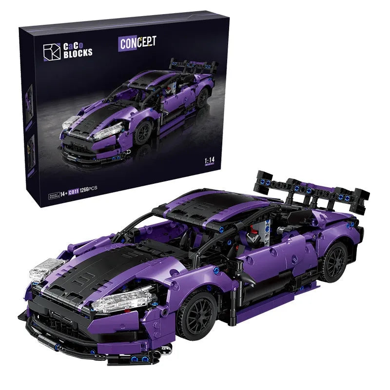 Building Blocks Tech MOC C011 Vantage GT3 Concept Racing Sports Car Bricks Toys - 1
