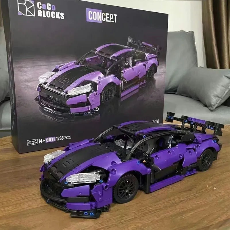 Building Blocks Tech MOC C011 Vantage GT3 Concept Racing Sports Car Bricks Toys Construction Set Toys - 8