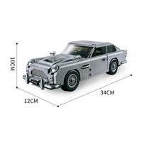 Thumbnail for Building Blocks Tech Expert MOC Aston Martin DB5 Classic Car Bricks Toy Construction Set Toys - 12