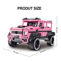 Thumbnail for Building Blocks MOC Tech Expert King Kong Barbie Pink SUV Bricks Toy J903 Construction Set Toys - 3