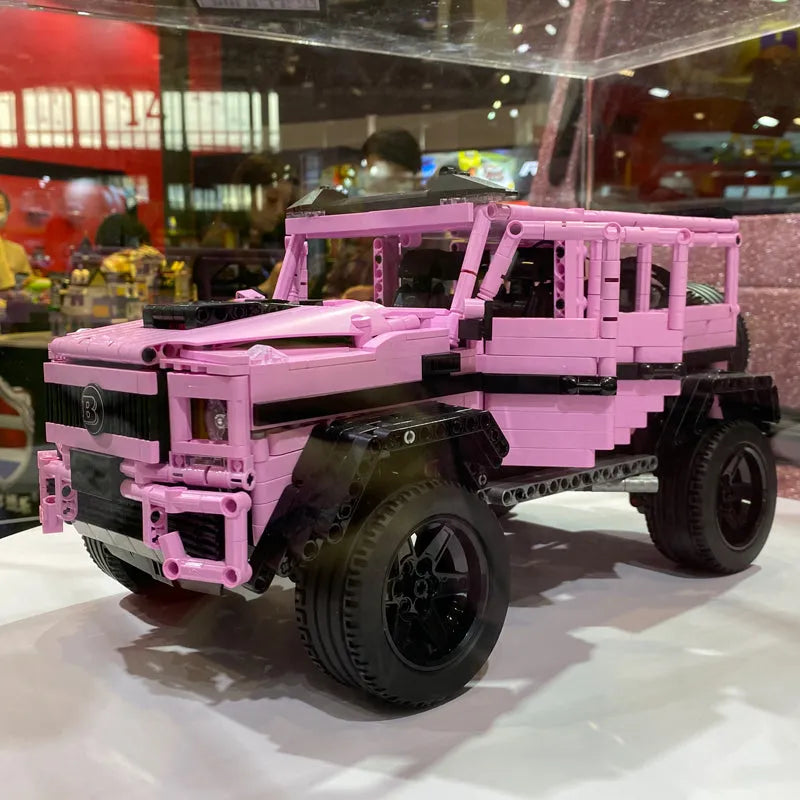Building Blocks MOC Tech Expert King Kong Barbie Pink SUV Bricks Toy J903 - 10