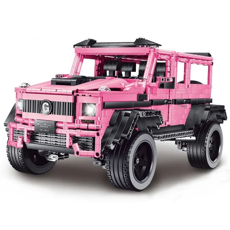 Building Blocks MOC Tech Expert King Kong Barbie Pink SUV Bricks Toy J903 - 1