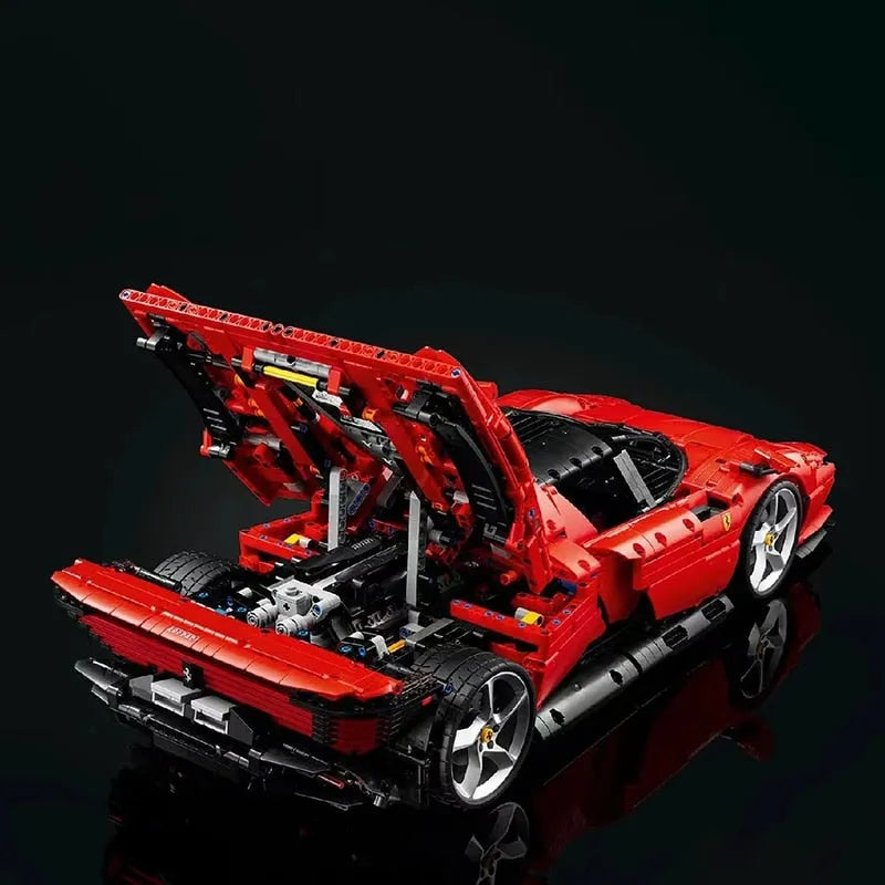 Building Blocks Tech MOC Ferrari Daytona SP3 81998 Racing Hyper Car Bricks Toy - 15