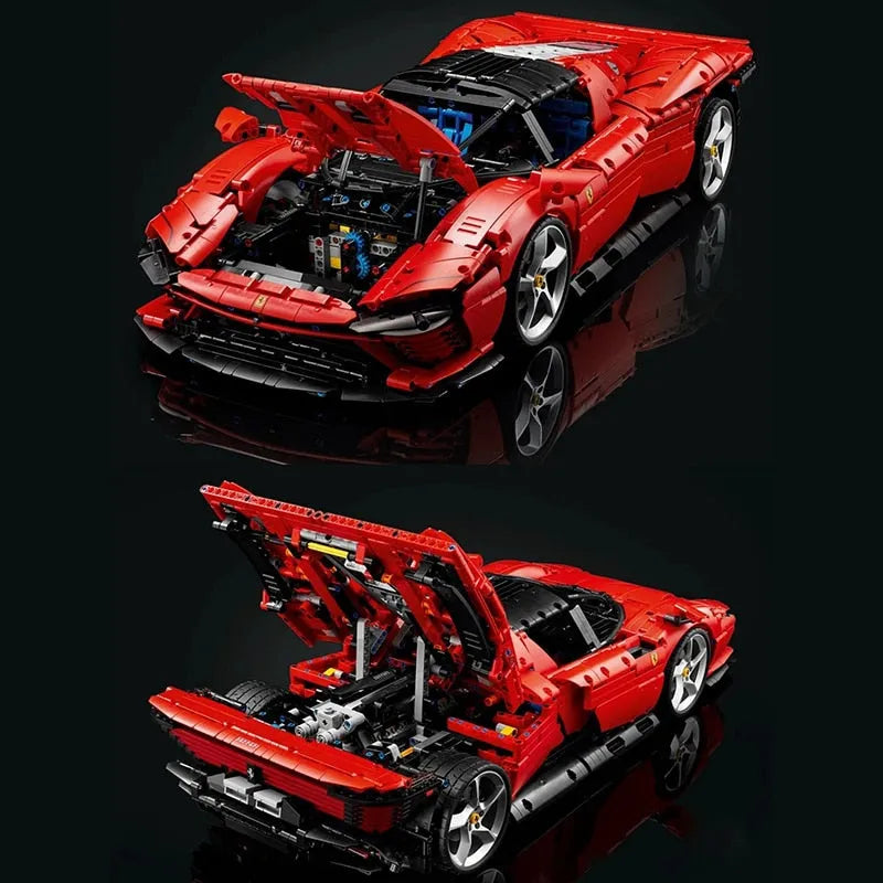 Building Blocks Tech MOC Ferrari Daytona SP3 81998 Racing Hyper Car Bricks Toy - 12