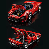 Thumbnail for Building Blocks Tech MOC Ferrari Daytona SP3 81998 Racing Hyper Car Bricks Toy - 12