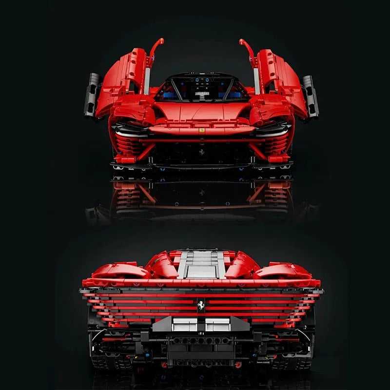 Building Blocks Tech MOC Ferrari Daytona SP3 81998 Racing Hyper Car Bricks Toy - 13