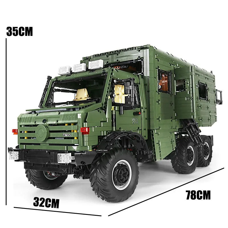 Building Blocks Tech MOC J907 Off-Road Unimog RV Truck Bricks Toys - 7