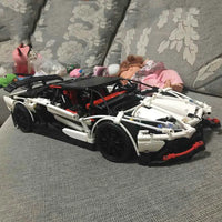 Thumbnail for Building Blocks Tech MOC Lambo Aventador LP 720 Sports Car Bricks Toy 93004 Construction Set Toys - 3