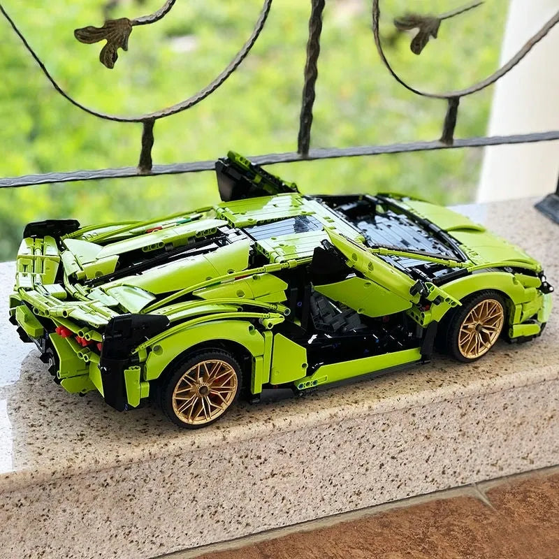 Building Blocks Tech MOC Lambo Sian FKP37 Racing Car Bricks Toy 81996 - 10