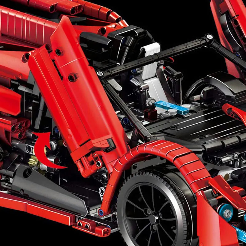 Building Blocks Tech MOC Lambo Veneno Roadster Racing Car MINI Bricks Toy - 4
