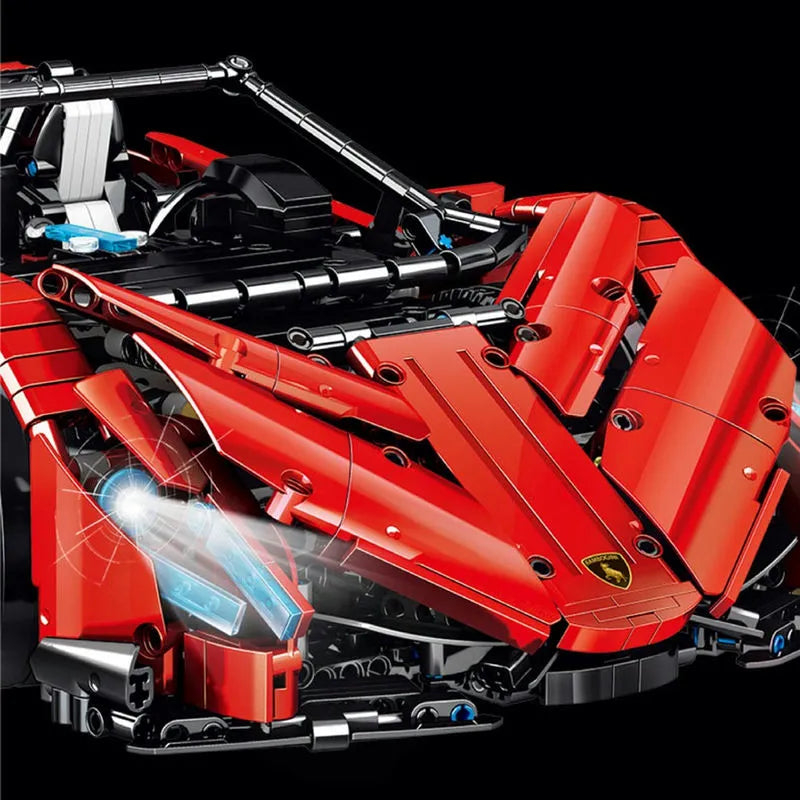 Building Blocks Tech MOC Lambo Veneno Roadster Racing Car MINI Bricks Toy - 3