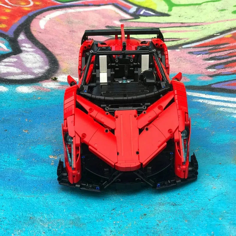 Building Blocks Tech MOC Lambo Veneno Roadster Racing Car MINI Bricks Toy - 8
