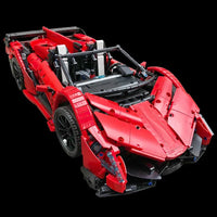 Thumbnail for Building Blocks Tech MOC Lambo Veneno Roadster Racing Car MINI Bricks Toy - 6