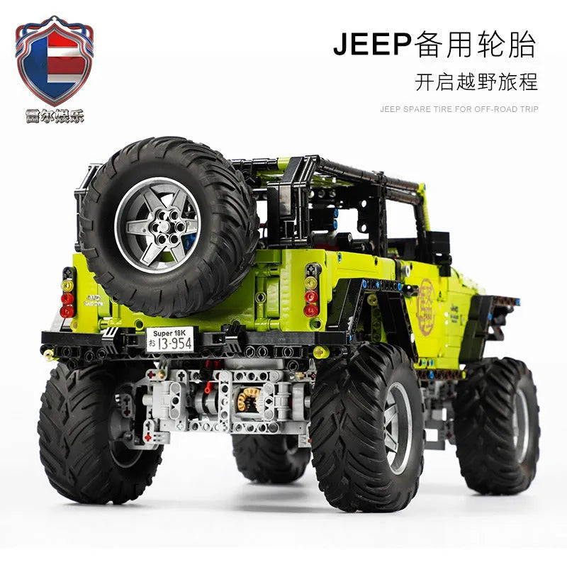 Building Blocks Tech MOC Off-Road Jeep Wrangler Rubicon Bricks Toy J902 - 4