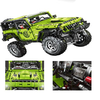 Thumbnail for Building Blocks Tech MOC Off-Road Jeep Wrangler Rubicon Bricks Toy J902 - 6