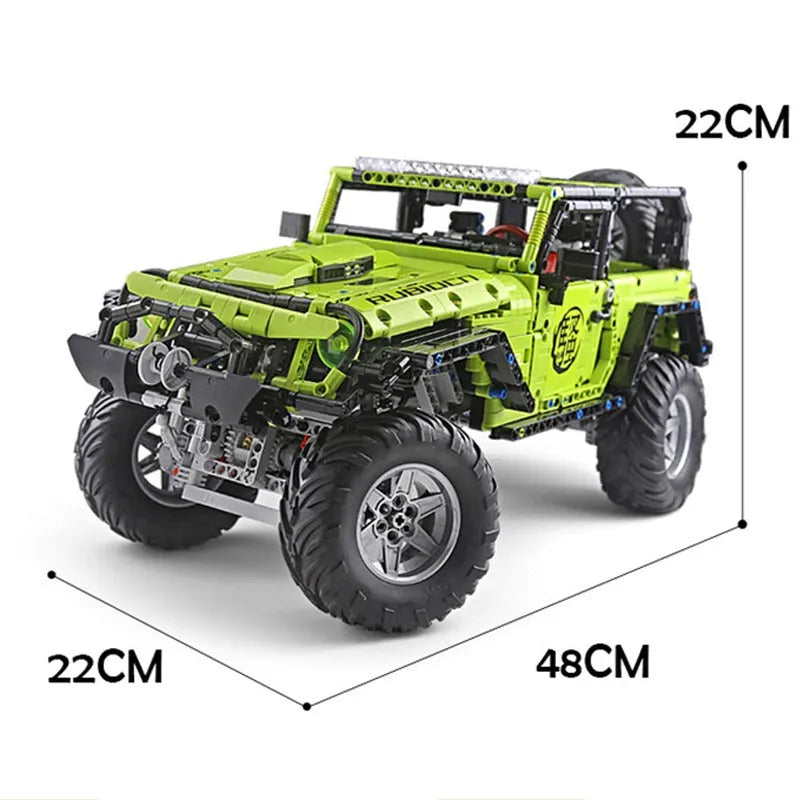 Building Blocks Tech MOC Off-Road Jeep Wrangler Rubicon Bricks Toy J902 - 11