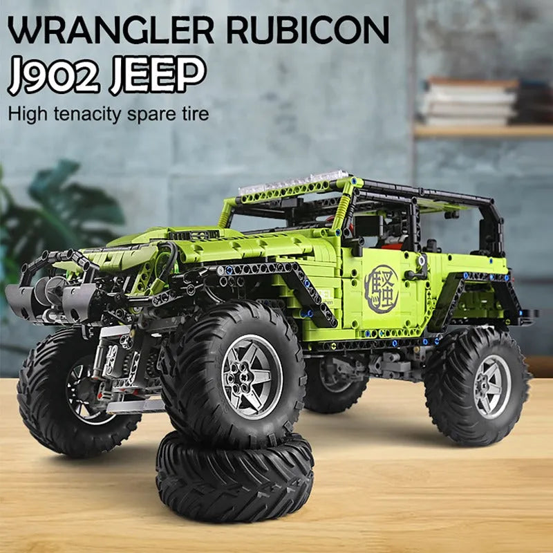Building Blocks Tech MOC Off-Road Jeep Wrangler Rubicon Bricks Toy J902 - 2