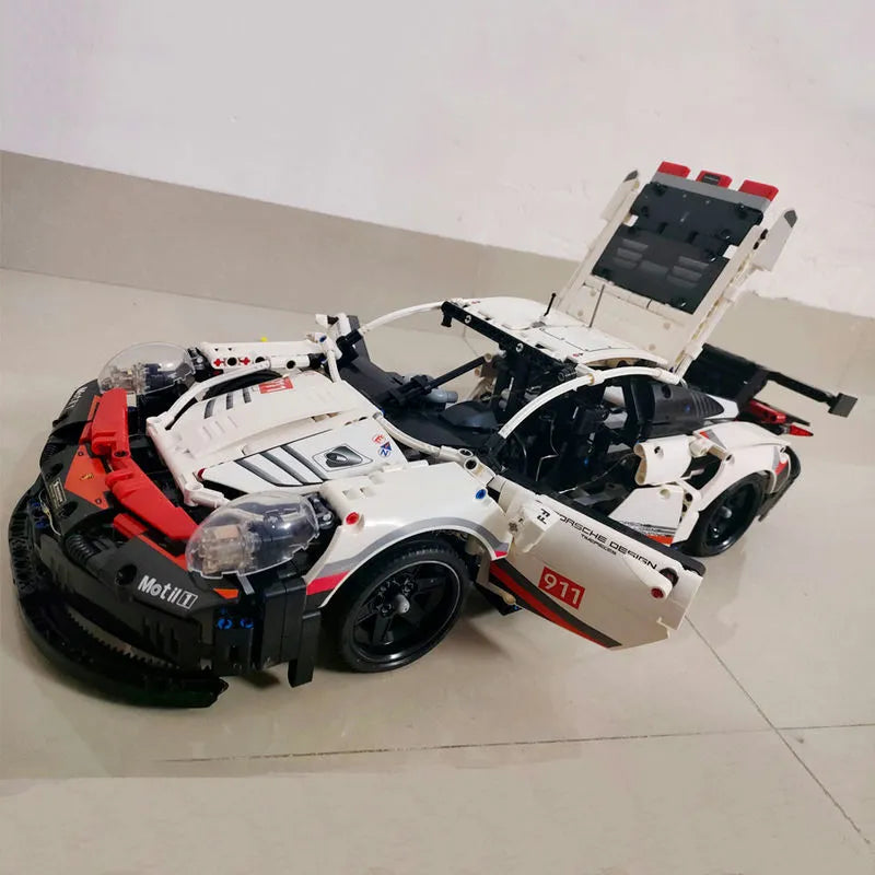 Building Blocks Tech MOC Porsche 911 RSR Racing Sports Car Bricks Toy 20097 - 7