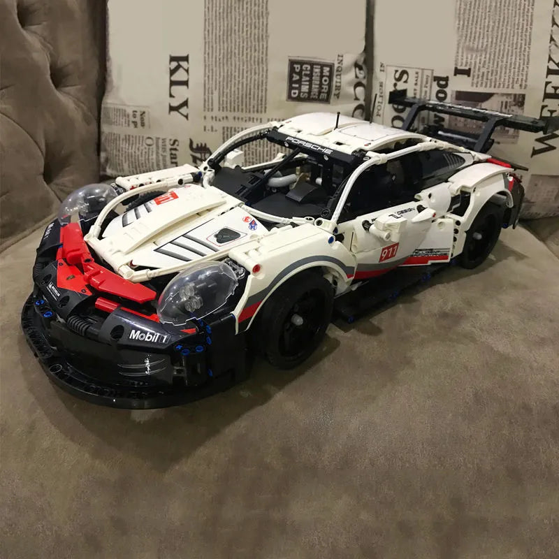 Building Blocks Tech MOC Porsche 911 RSR Racing Sports Car Bricks Toy 20097 - 14