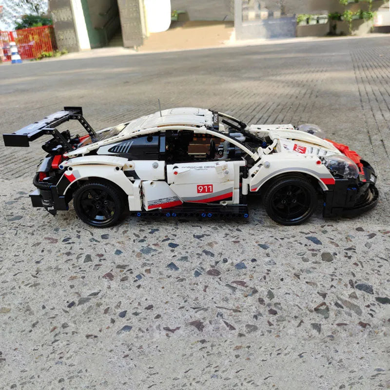 Building Blocks Tech MOC Porsche 911 RSR Racing Sports Car Bricks Toy 20097 - 13