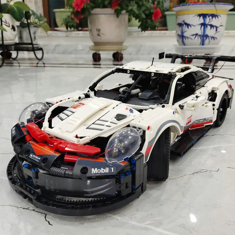 Building Blocks Tech MOC Porsche 911 RSR Racing Sports Car Bricks Toy 20097 - 15