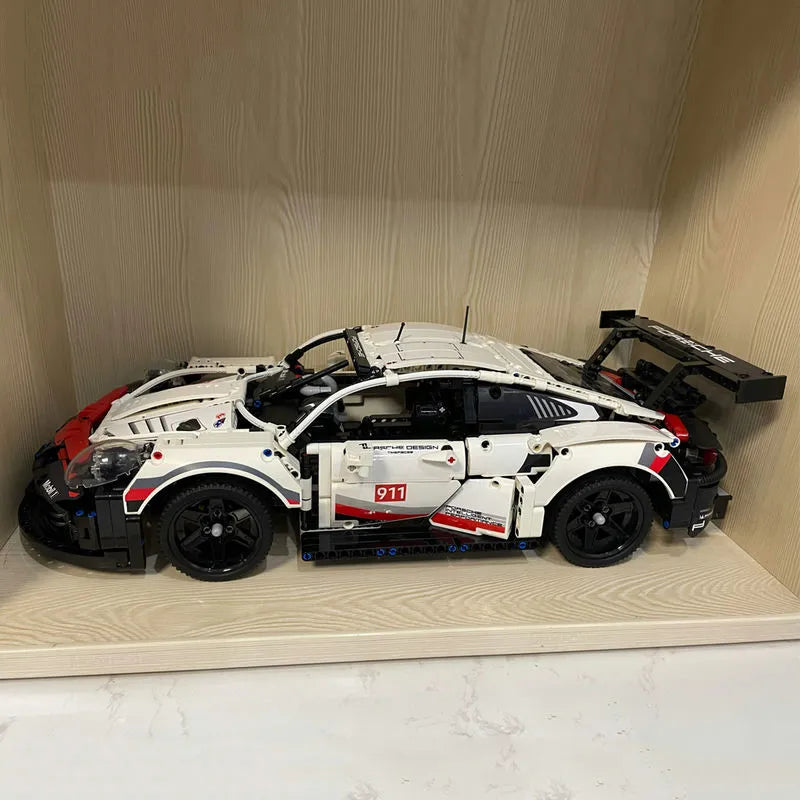 Building Blocks Tech MOC Porsche 911 RSR Racing Sports Car Bricks Toy 20097 - 18