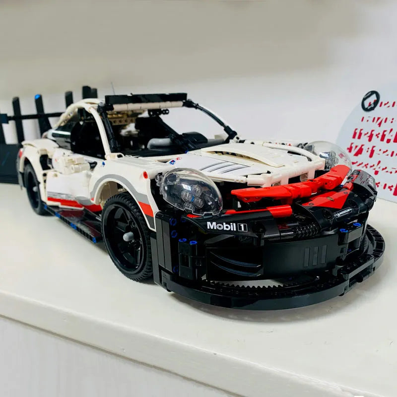 Building Blocks Tech MOC Porsche 911 RSR Racing Sports Car Bricks Toy 20097 - 6