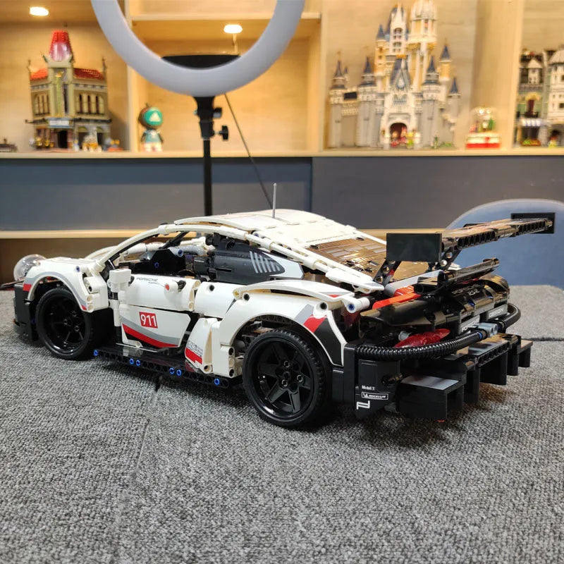 Building Blocks Tech MOC Porsche 911 RSR Racing Sports Car Bricks Toy 20097 - 10