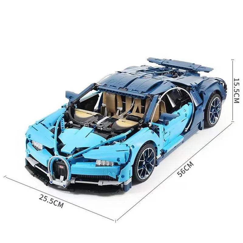 Building Blocks MOC Tech Supercar Bugatti Chiron Racing Car Bricks Toy - 2