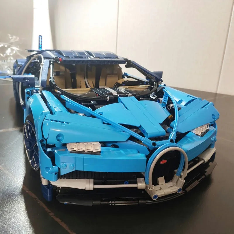 Building Blocks MOC Tech Supercar Bugatti Chiron Racing Car Bricks Toy - 17