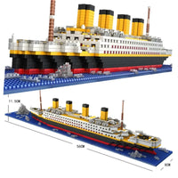 Thumbnail for Building Blocks MOC Titanic Cruise Steam Ship MINI Bricks Boat Toys - 4