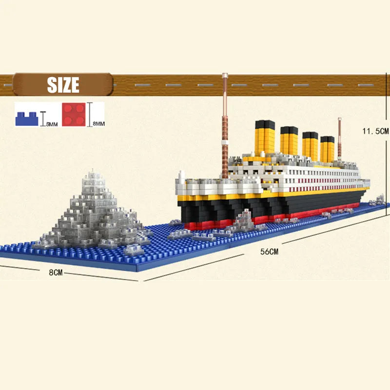 Building Blocks MOC Titanic Cruise Steam Ship MINI Bricks Boat Toys - 7