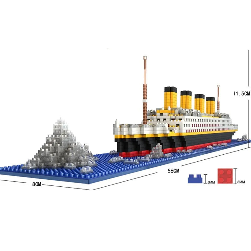 Building Blocks MOC Titanic Cruise Steam Ship MINI Bricks Boat Toys - 3