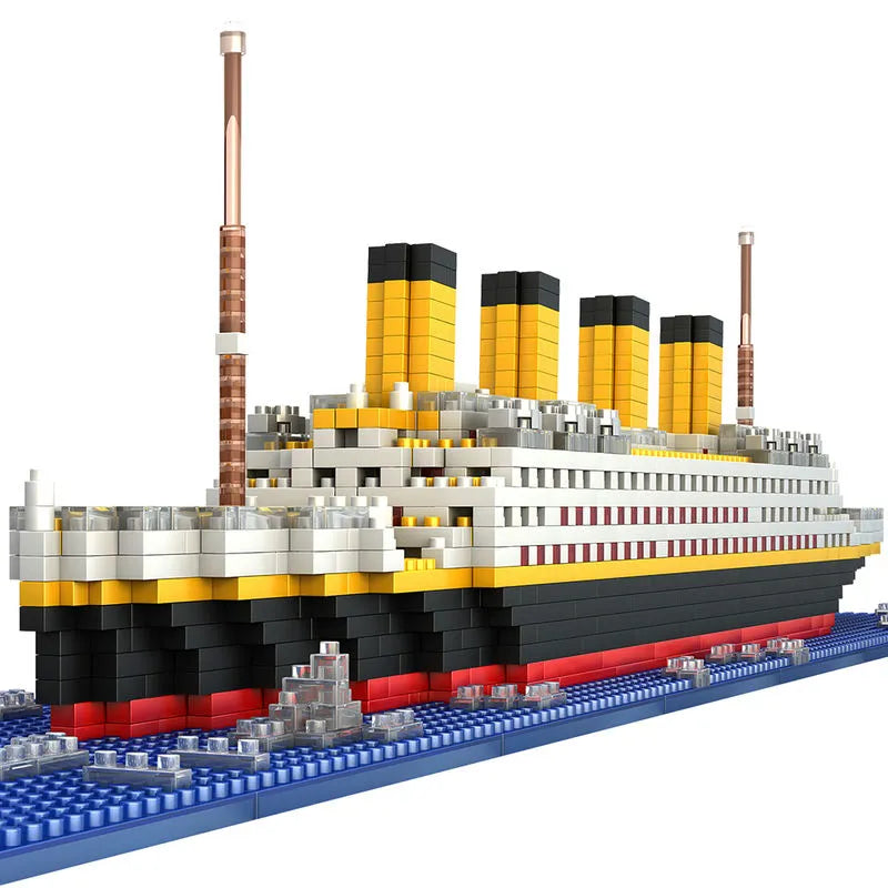 Building Blocks MOC Titanic Cruise Steam Ship MINI Bricks Boat Toys - 1
