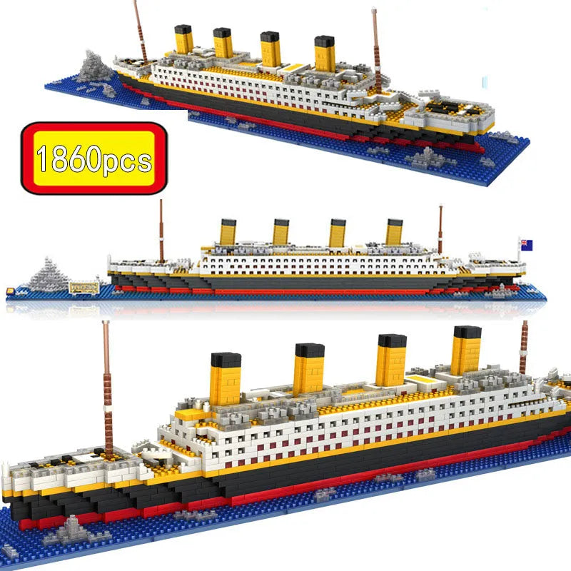 Building Blocks MOC Titanic Cruise Steam Ship MINI Bricks Boat Toys - 2