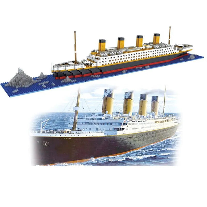Building Blocks MOC Titanic Cruise Steam Ship MINI Bricks Boat Toys - 8