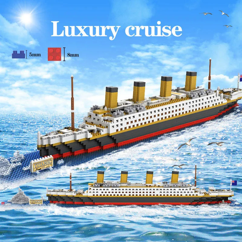 Building Blocks MOC Titanic Cruise Steam Ship MINI Bricks Boat Toys - 5