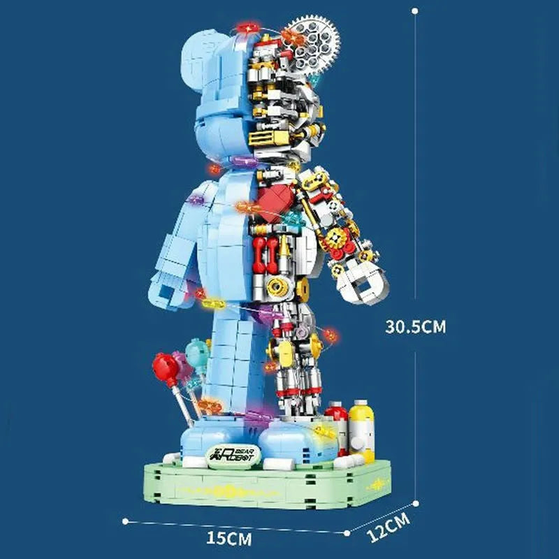 Building Blocks MOC Violent Half Bear Mechanical Robot Bricks Toy 6302 - 6