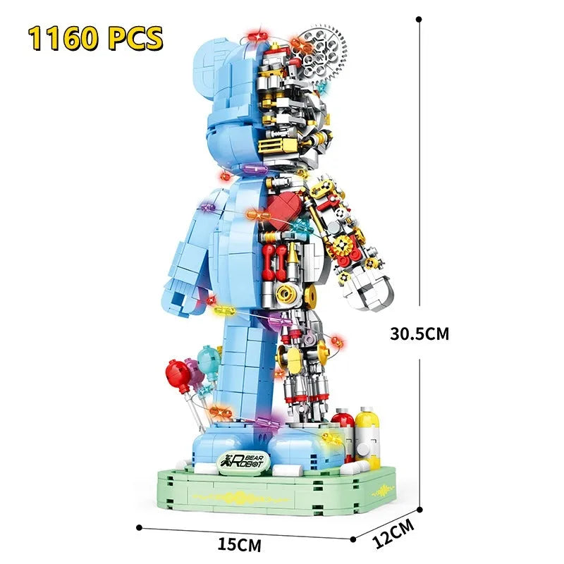 Building Blocks MOC Violent Half Bear Mechanical Robot Bricks Toy 6302 - 11