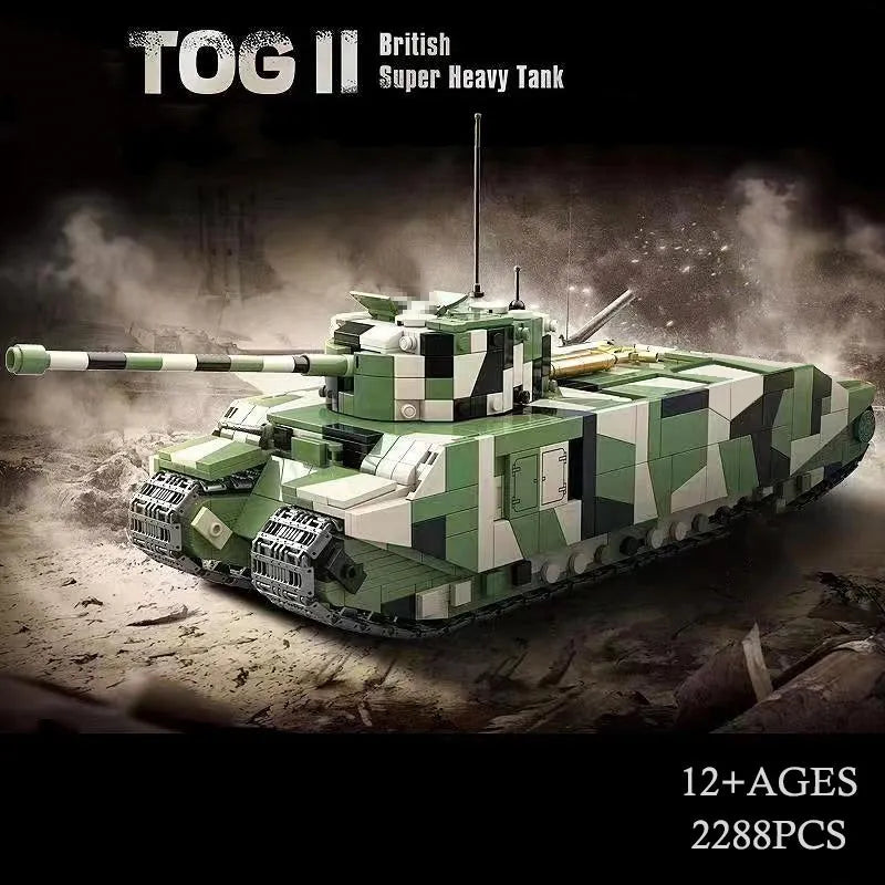 Building Blocks MOC WW2 UK TOG II Heavy Tank Bricks Toys Construction Set Toys - 2