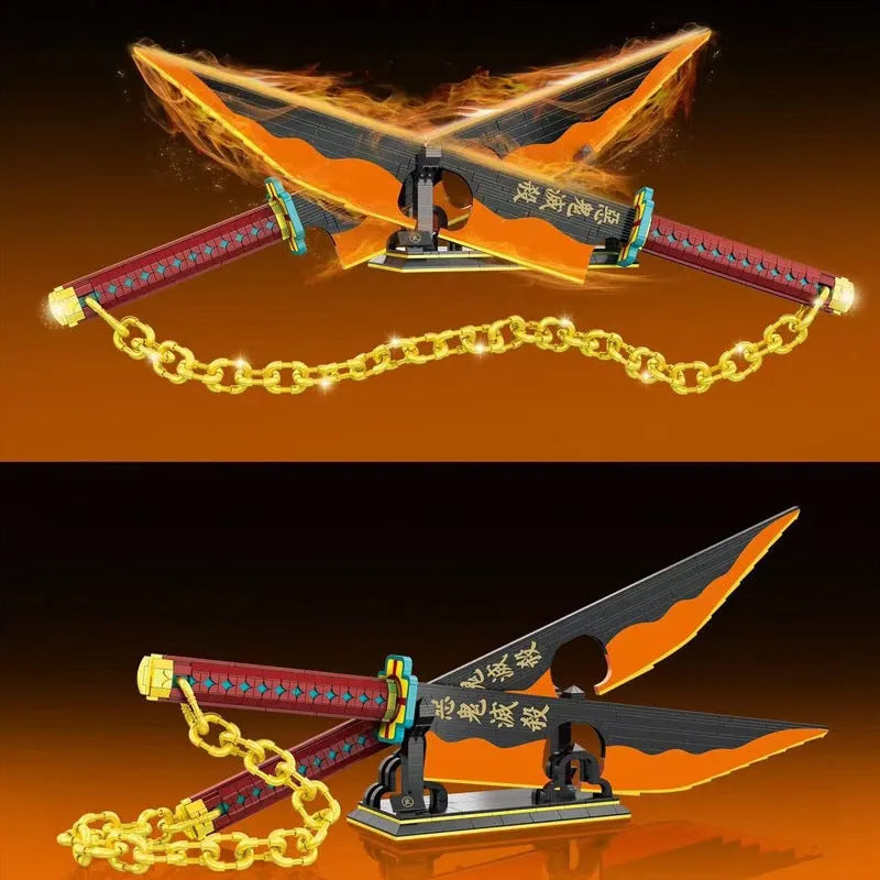 Building Blocks Creative MOC Demon Slayer Nichirin Ninja Sword Bricks Toy - 2